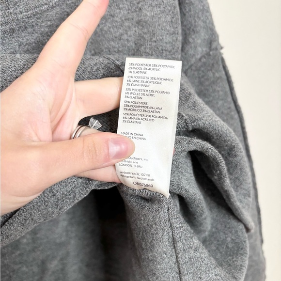 Free People grey Jamie sweater scoop neck cropped balloon sleeve oversized XS - Picture 8 of 10